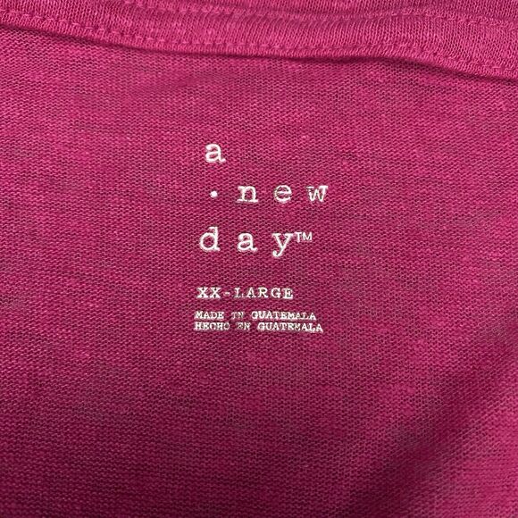 A new day Women's T shirt Pullover Short Sleeve V-Neck Pink Size XXL - Picture 8 of 15